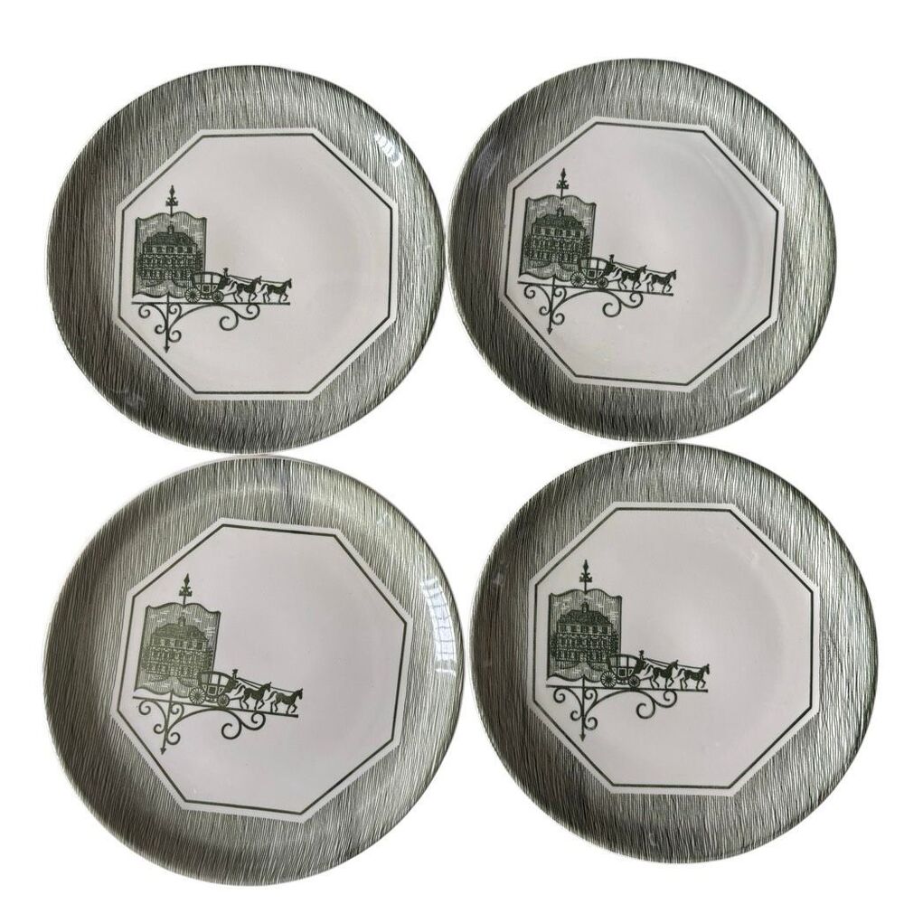 4 Vintage Scio Olde Orleans 7 1/4” Dessert Plates
